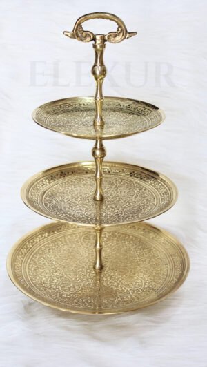 حامل الحلويات النحاسي  3 طوابق