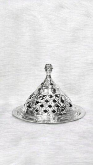 طاجين نحاس فضي مثقوب "19-24 سم"