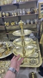 حامل الحلويات النحاسي  ثلاثة طوابق"M2"